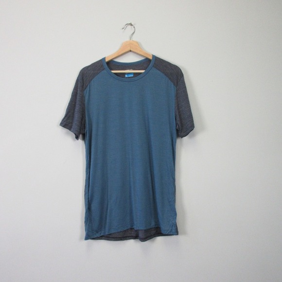 Icebreaker Merino Cool Lite T-Shirt Men M Blue Wool Short Sleeve Base Layer 132 - Picture 1 of 10